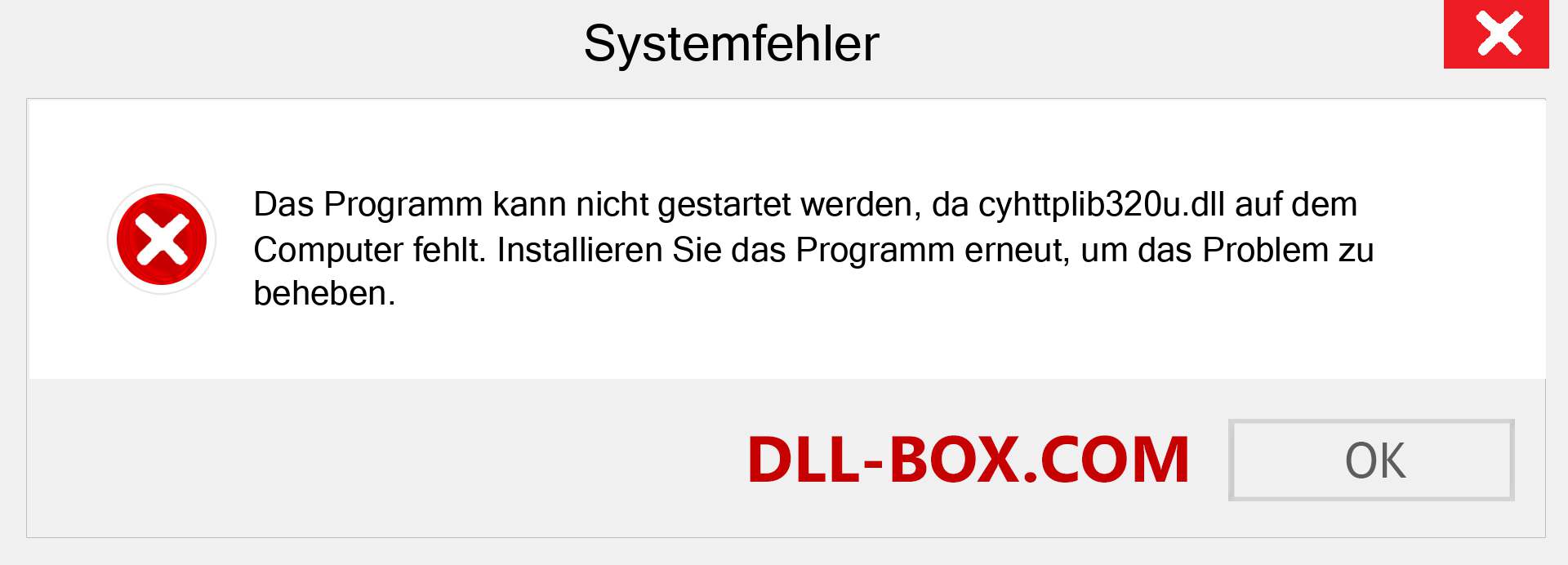 cyhttplib320u.dll-Datei fehlt?. Download für Windows 7, 8, 10 - Fix cyhttplib320u dll Missing Error unter Windows, Fotos, Bildern